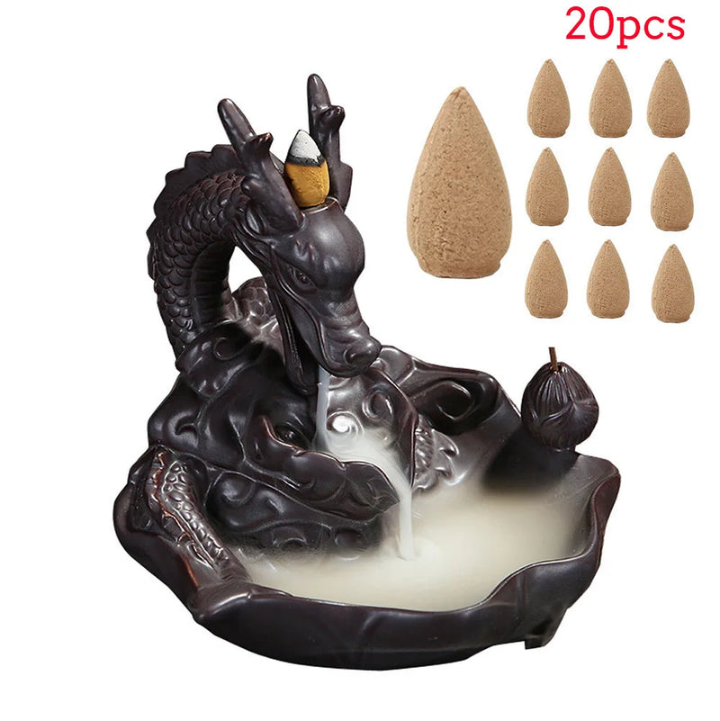 Free Shipping 10Pcs Bullet Incense Porcelain Backflow Ceramic Incense Burner Buddhist Incense Burners included Drop Shipping