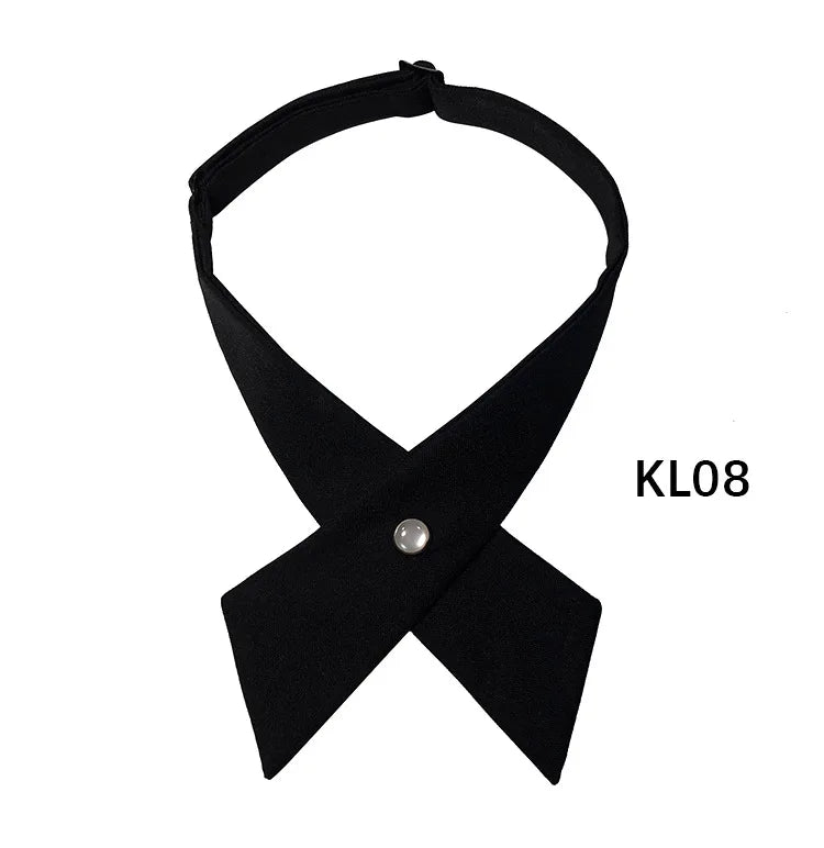 Crisscross bow tie fashionsolid color  detachable collar jk Apparel Accessories