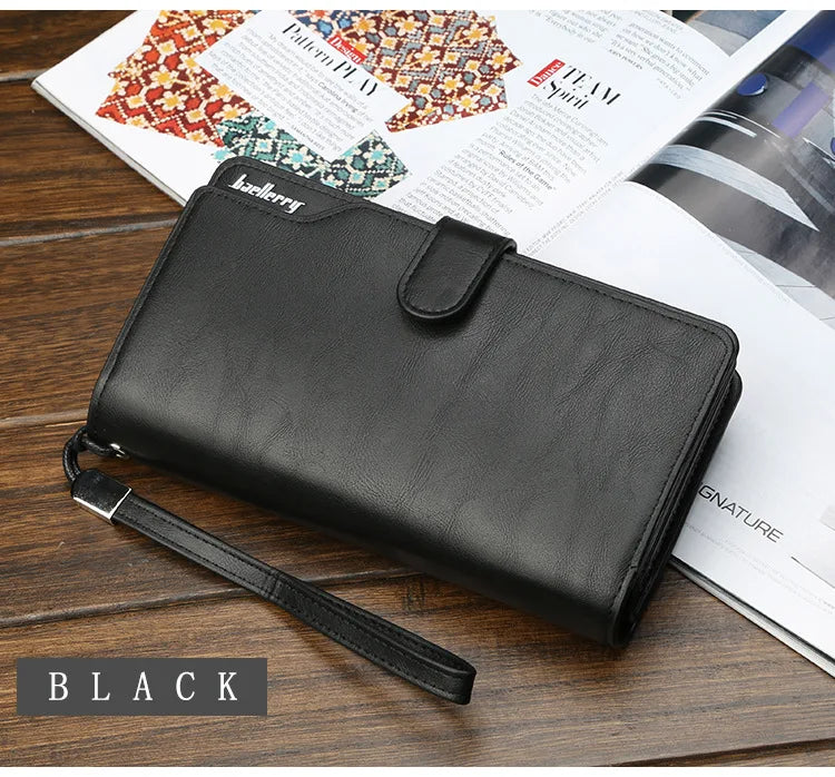 2024 Men Wallets 21 Card Holders Name Engraving Male Purse Quality Zipper Large Capacity PU Leather Wallet For Men Carteria