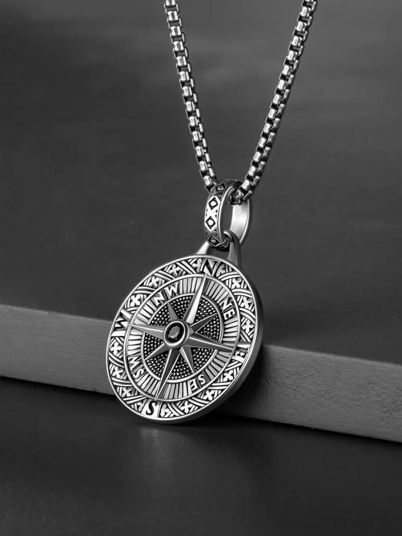 Quality Fashionable Medal Necklace Pendant Pirate Ship Compass Personality Men\'s Necklace Pendant Hip Hop Jewelry Trend Jewelry