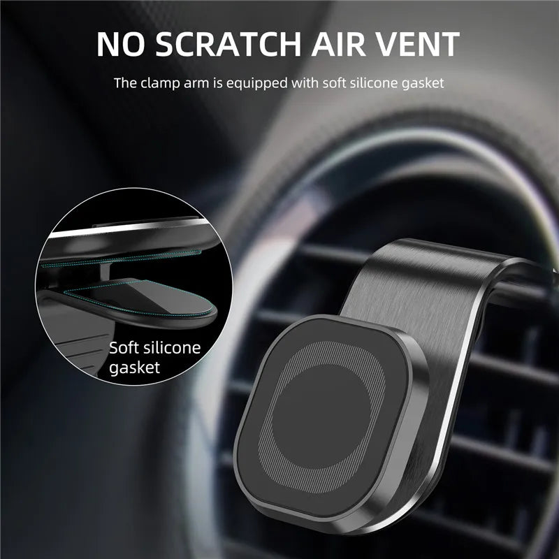 Soporte magnético para teléfono de coche con ventilación de aire giratoria de 360 ​​grados, soporte universal de metal para teléfono móvil Xiaomi Samsung, soporte de GPS para coche