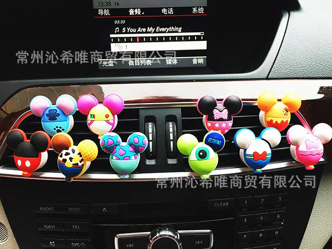 Car Perfume Air Freshener Mouse PVC Cartoon Vent Fragrance Clip Air Freshener Cute Auto Accessories Solid Fresh Flavour