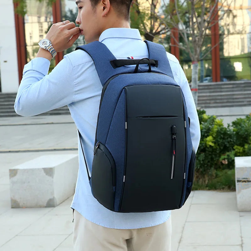 Mochila para hombre con carga USB, impermeable, para ordenador portátil de 15,6 pulgadas, informal, Oxford, para negocios, para ordenador portátil