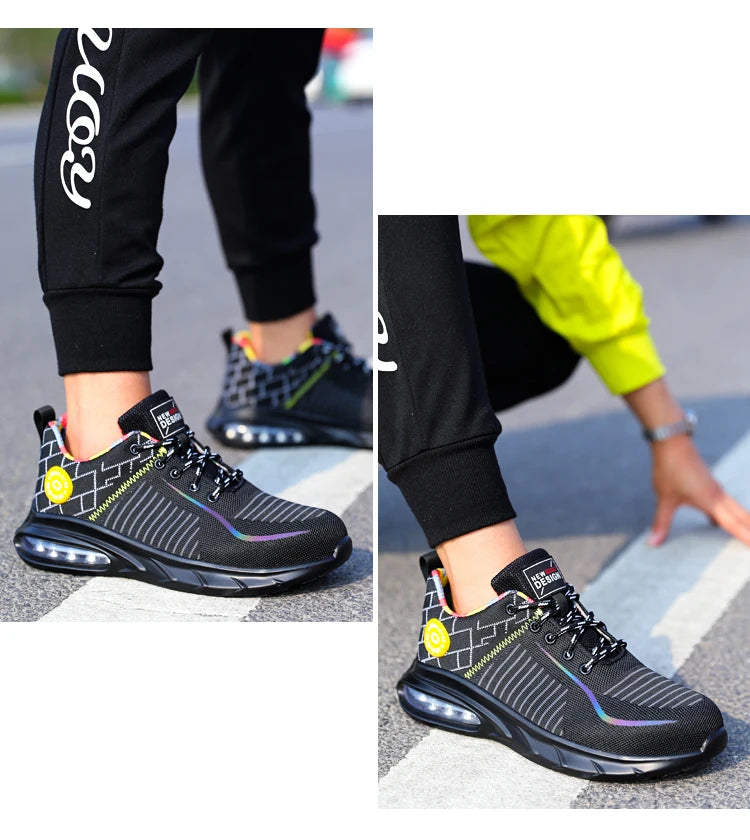 Work Boots Safety Steel Toe Shoes For Men Women Orthopedic Work Shoes Lightweight Indestructible Shoes Safety Sneakers