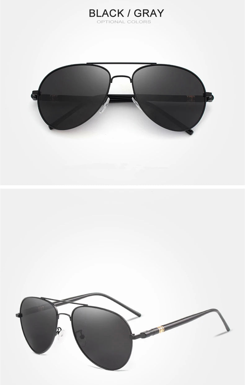 Gafas de sol clásicas polarizadas para hombre, gafas de conducción negras, gafas de sol de aviador, gafas de sol retro de diseñador de marca para hombre y mujer