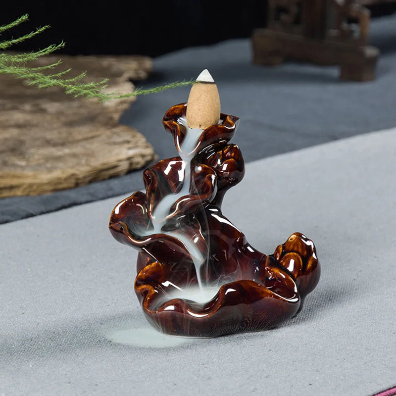 Free Shipping 10Pcs Bullet Incense Porcelain Backflow Ceramic Incense Burner Buddhist Incense Burners included Drop Shipping