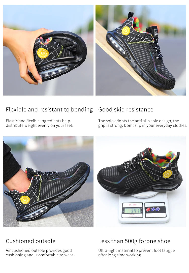 Work Boots Safety Steel Toe Shoes For Men Women Orthopedic Work Shoes Lightweight Indestructible Shoes Safety Sneakers