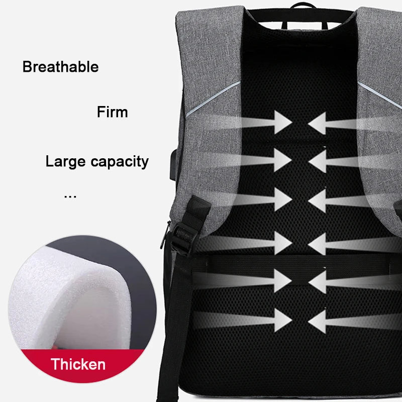 Mochila para hombre con carga USB, impermeable, para ordenador portátil de 15,6 pulgadas, informal, Oxford, para negocios, para ordenador portátil