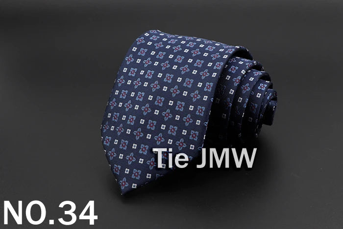 New Men's Tie Classic Solid Color Stripe Flower Floral 8cm Jacquard Necktie Accessories Daily Wear Cravat Wedding Party Gift