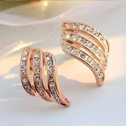 Pendientes con clip de diamantes de imitación de diseño coreano sin agujero para mujer, estilo sencillo y elegante, pendientes para novia, boda, fiesta, joyería