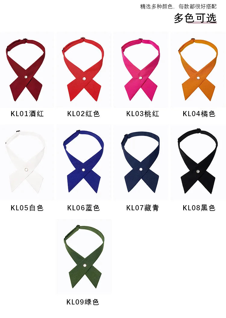 Crisscross bow tie fashionsolid color  detachable collar jk Apparel Accessories