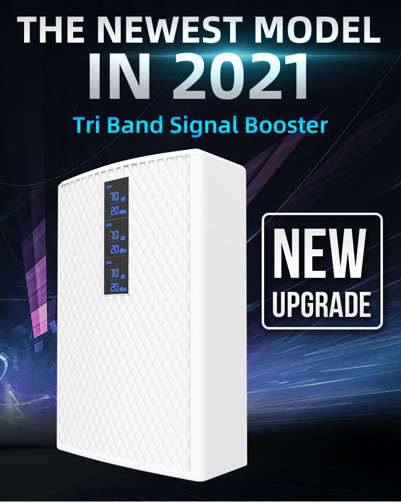 Amplificador celular de triple banda GOBOOST, kit de antena bidireccional de 360°, amplificador de señal 2G, 3G y 4G, repetidor de 850+900+1700/2100+1800+1900+2100 MHz