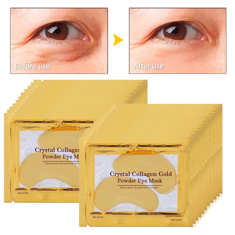 10pcs Crystal Collagen Gold Powder Eye Mask Anti-Aging Dark Circles Acne Beauty Patches For Eye Skin Care Korean Cosmetics