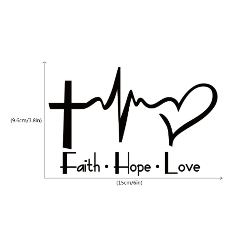 Faith Hope Love Vinyl Car Sticker Cartoon Jesus Christian Religious Bible Verse For Car Window Body Decoration