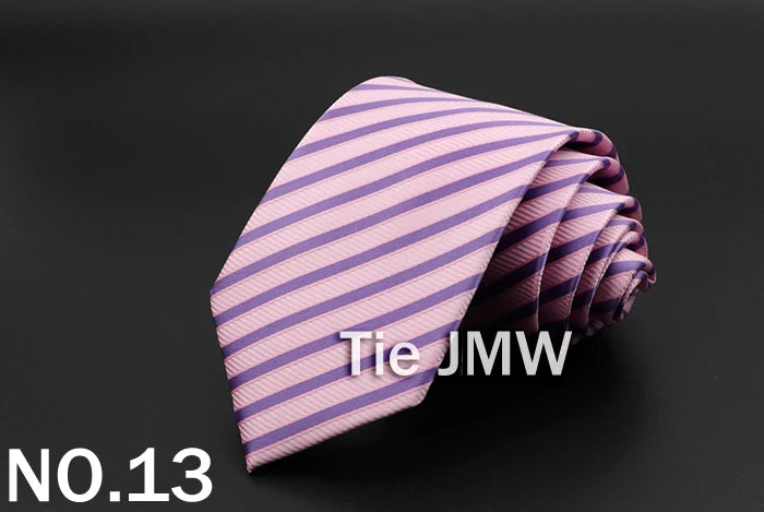 New Men's Tie Classic Solid Color Stripe Flower Floral 8cm Jacquard Necktie Accessories Daily Wear Cravat Wedding Party Gift