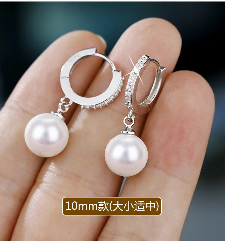 Pendientes de perlas LByzHan 2020, pendientes de perlas de agua dulce naturales genuinas, pendientes de plata de ley 925, joyería de perlas para regalo de boda de Wemon