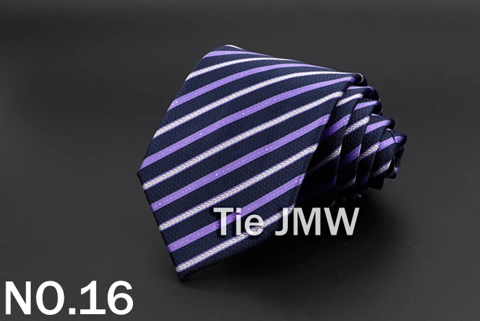 New Men's Tie Classic Solid Color Stripe Flower Floral 8cm Jacquard Necktie Accessories Daily Wear Cravat Wedding Party Gift