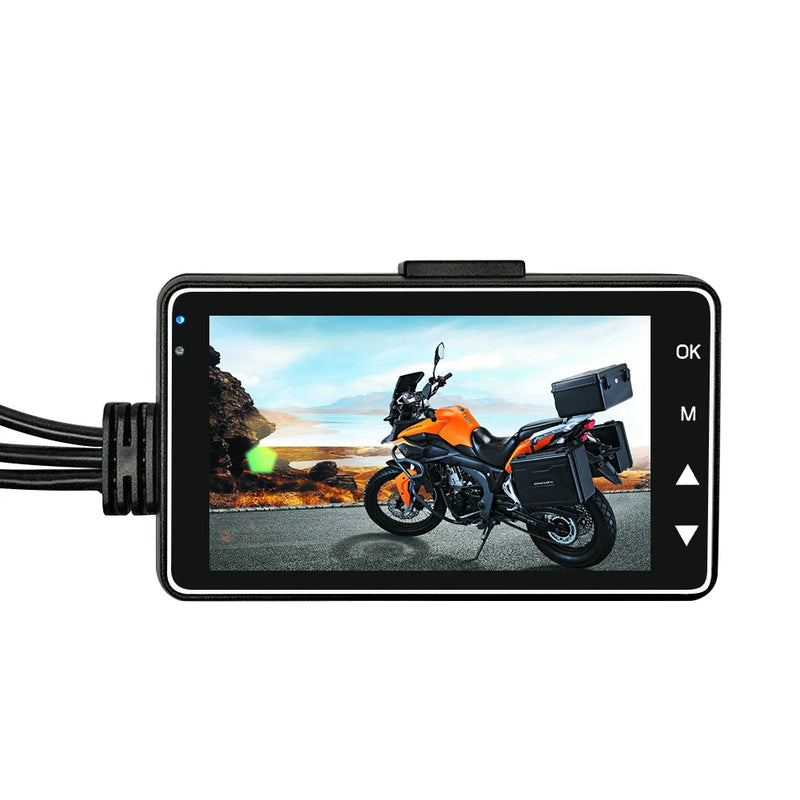 Cámara dual DVR para motocicleta, cámara para tablero de instrumentos con doble pista especial, delantera y trasera, HD, resistente al agua, grabadora de video para conducción de motocicletas