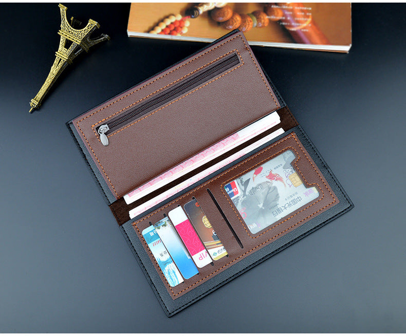 High Capacity Long Men Wallet Luxury PU Leather Coin Purses Male Clutch Multi-Card ID Credit Bank Card Holder Vertical Wallets