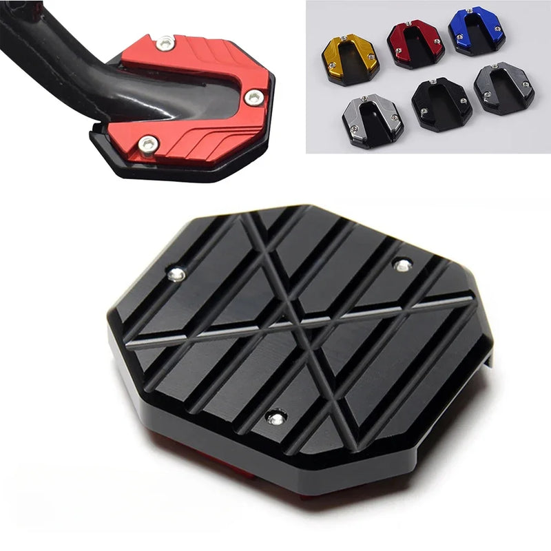 Extensor de pata de cabra universal para motocicleta y scooter, soporte lateral para pie de apoyo, placa de soporte antideslizante, base agrandada