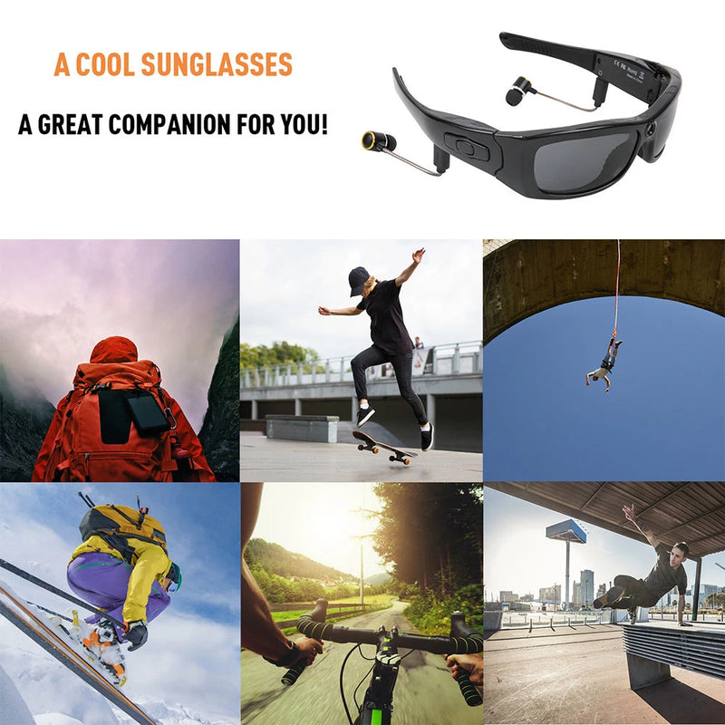 Wearable HD 1080P Glasses Camera Polarized Sunglasses Mini Camera Video Recorder Security Sports DV DVR Surveillance Camcorder