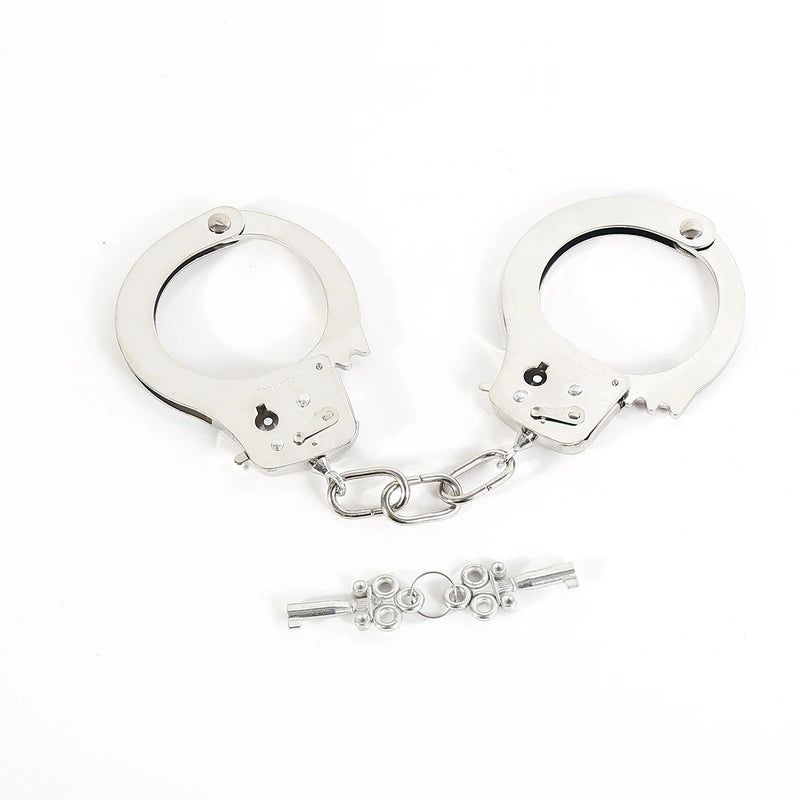 DUTRIEUX Stainless Steel Handcuffs BDSM Bondage Set Adjustable Metal Ankle Cuffs Chain Fetish Restraints Sex Toys For Couples