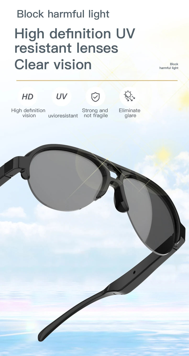 Gafas de sol impermeables IP4 F08 con bisel polarizado, para pesca, inalámbricas, estéreo, para bicicleta, con Bluetooth, para hombres, gafas inteligentes