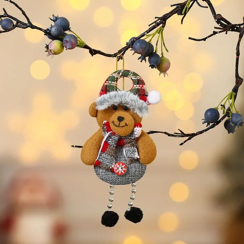 Christmas Hanging Doll Ornaments Santa Cluas Snowman Elk Xmas Tree Pendants Noel Natal Merry Christmas Decor 2024 Kids Gifts