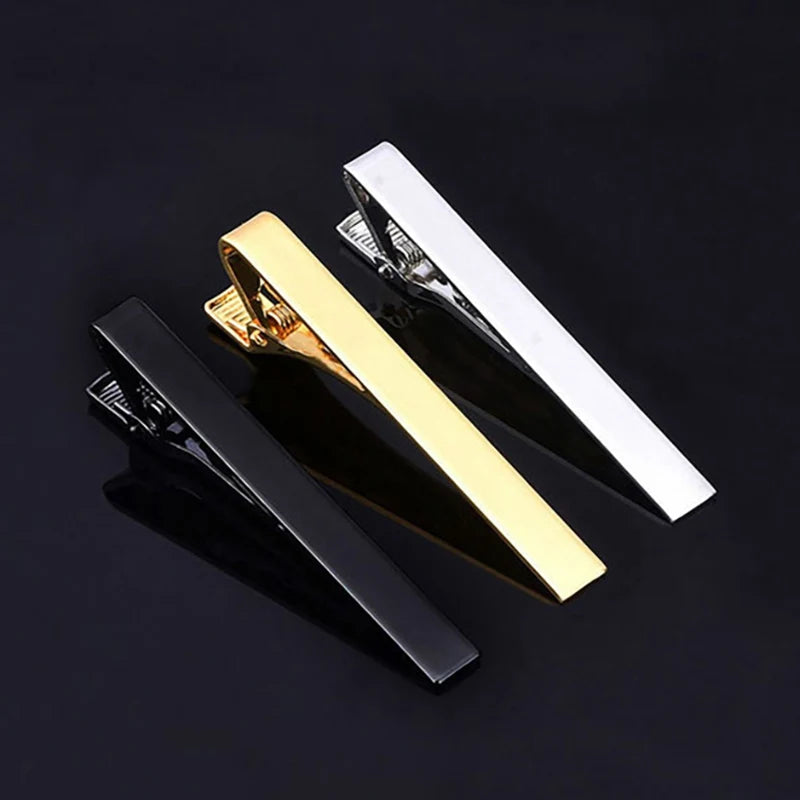 Tie Clip Fashion Style Ties for Men Metal Tone Simple Bar Clasp Practical Necktie Accessories Clasp Tie Pin for Mens Collar Clip