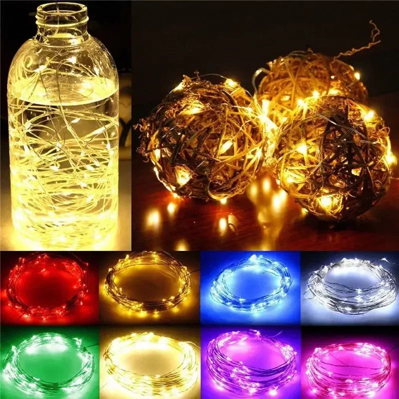 1M 2M 3M 5M 10M 20M 30M Copper Wire LED String lights Holiday lighting Fairy Garland For Christmas Tree Wedding Party Decoration