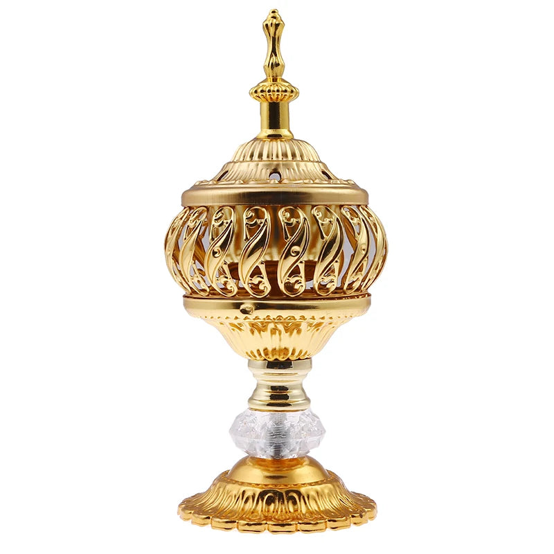 Incense Burner Holder Metal Censer Cone Arabian Stick Frankincense Vintage Bakhoor Coil Ash Catcher Iron Aromatherapy Fragrance