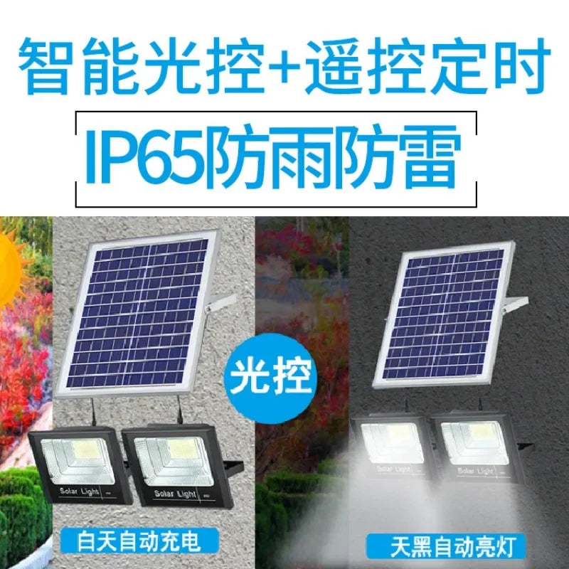 54-362LED Solar Flood Lights Remote Control Solar Powered Spotlight Outdoor Waterproof IP67 Villa Street Light Adjustable Angle