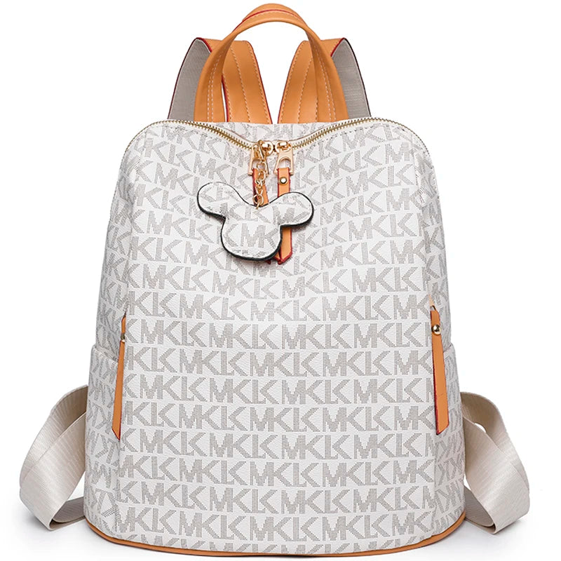 Mochila pequeña de lujo para mujer 2023, delicada mochila de tela de PVC, bolso de hombro para mujer, mochila de diseño con letras, bolsos elegantes, bolso escolar