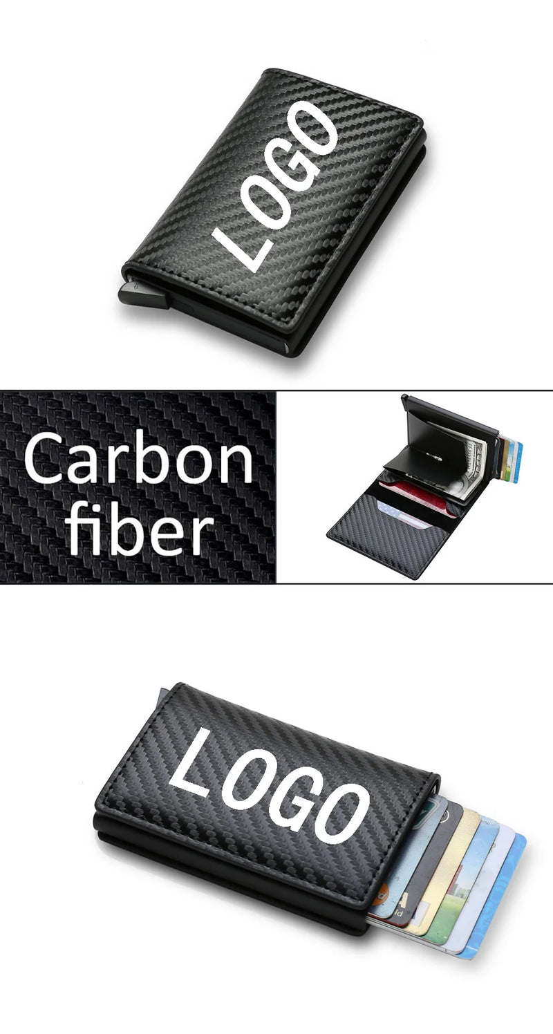 Carbon Fiber Leather Rfid Card Holder Pocket Men Wallets Money Bag For Audi Sline A1 A3 A4 A5 A6 A7 A8 Q8 TT S1 S3 RS5 RS6 RS7