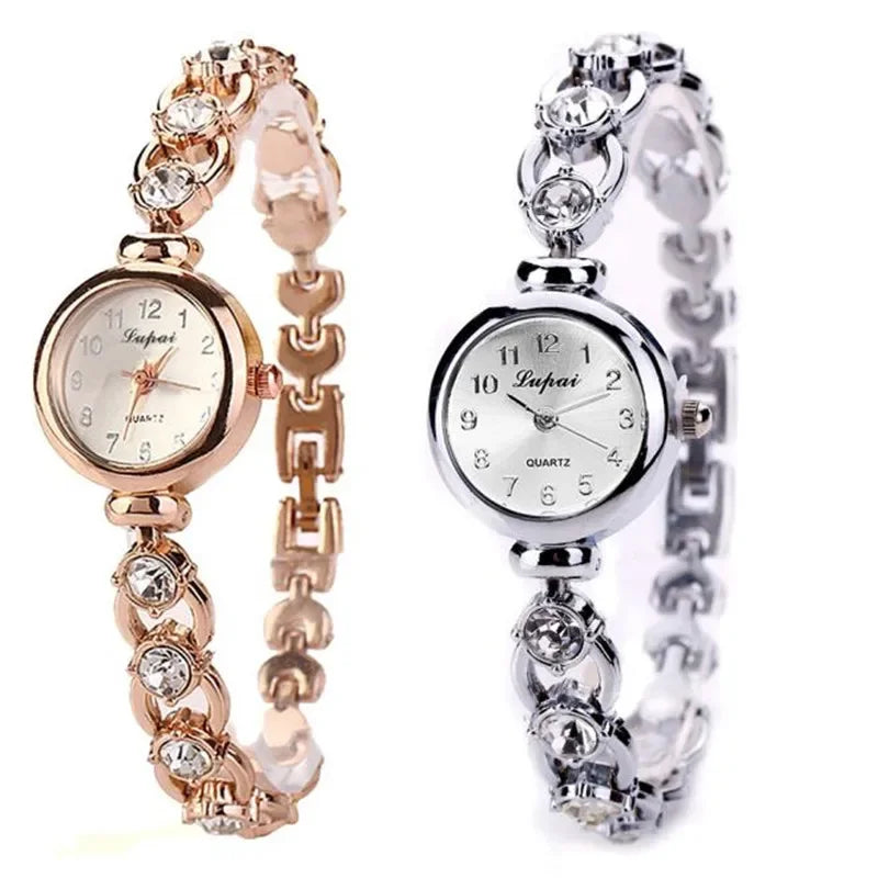 Reloj de pulsera de aleación para mujer, reloj de diamantes de imitación de lujo para mujer, reloj de pulsera de cuarzo informal, reloj femenino, relojes para mujer