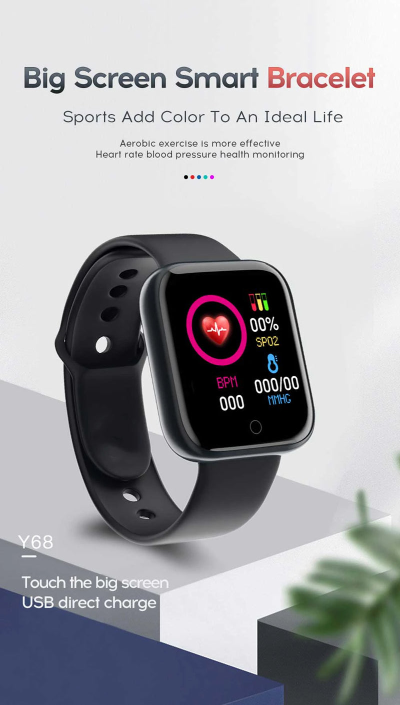 Reloj inteligente multifuncional para hombres y mujeres, con Bluetooth, teléfono conectado, pulsera deportiva para música y fitness, monitor de sueño, reloj inteligente Y68 D20