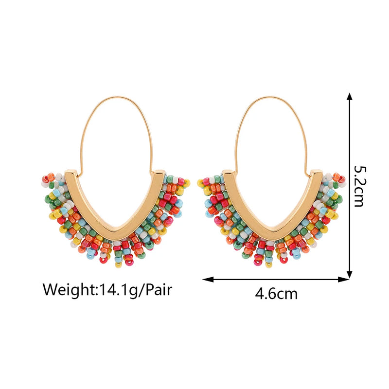 Summer Charm Resin Tassel Beaded Drop Earrings 2024 Trend Luxury Female Elegant Original Funny Unusual Party Jewelry For Women