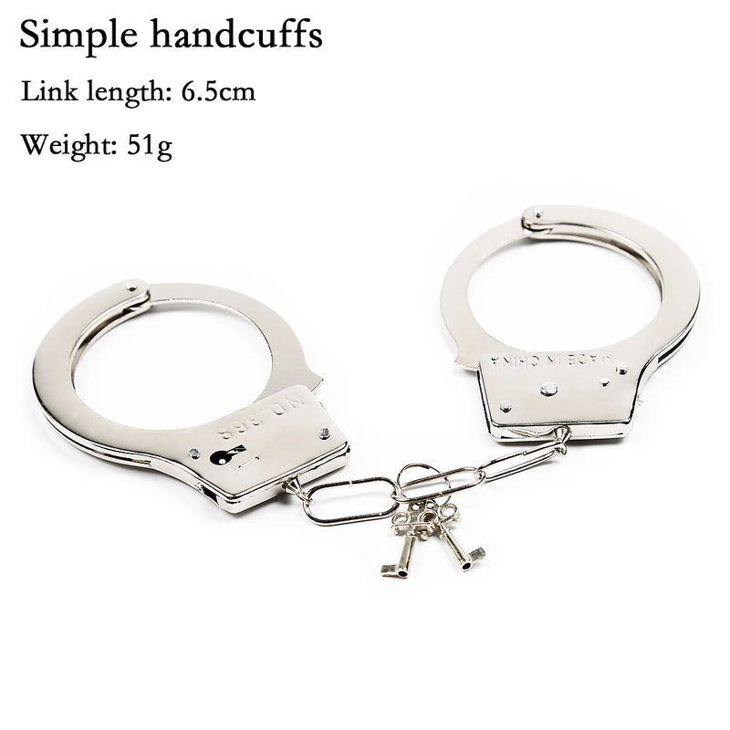 DUTRIEUX Stainless Steel Handcuffs BDSM Bondage Set Adjustable Metal Ankle Cuffs Chain Fetish Restraints Sex Toys For Couples