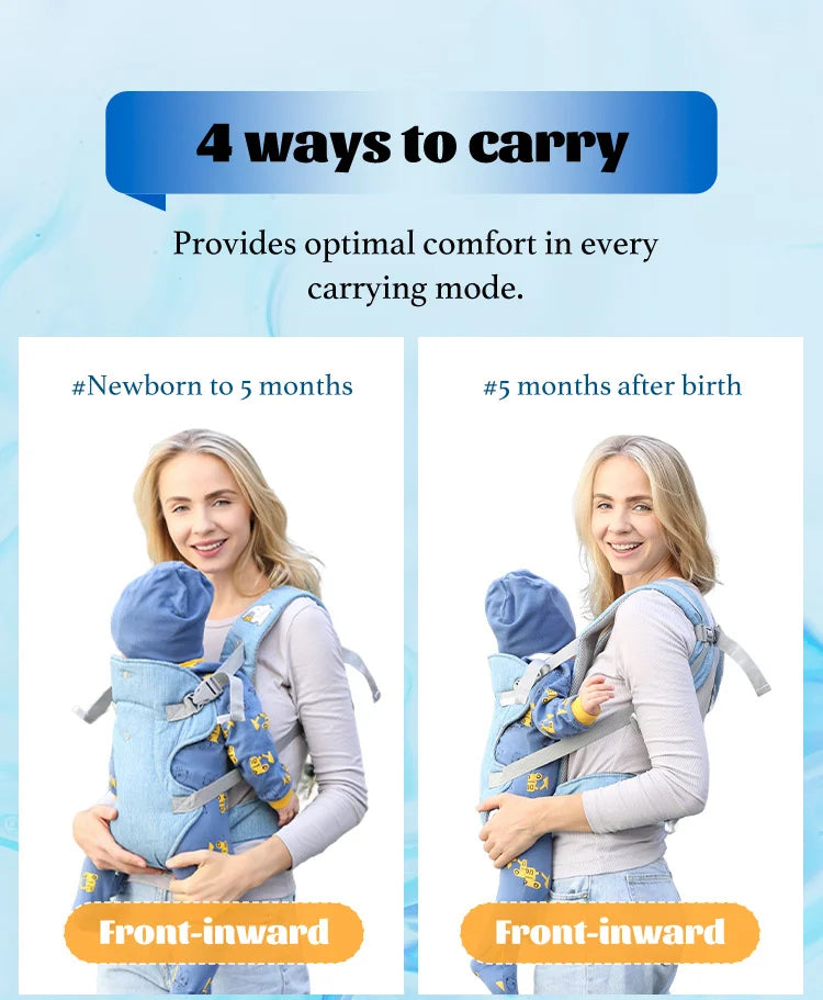 4 In 1 Multifunction Baby Carrier Front Facing Infant Sling Wrap Baby Kangaroo Bag Washable Lumbar Stool Baby Carrier Strap