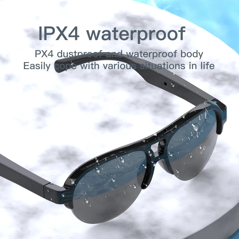 Gafas de sol impermeables IP4 F08 con bisel polarizado, para pesca, inalámbricas, estéreo, para bicicleta, con Bluetooth, para hombres, gafas inteligentes