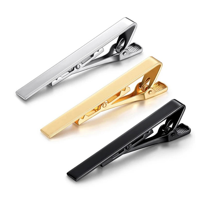 Tie Clip Fashion Style Ties for Men Metal Tone Simple Bar Clasp Practical Necktie Accessories Clasp Tie Pin for Mens Collar Clip