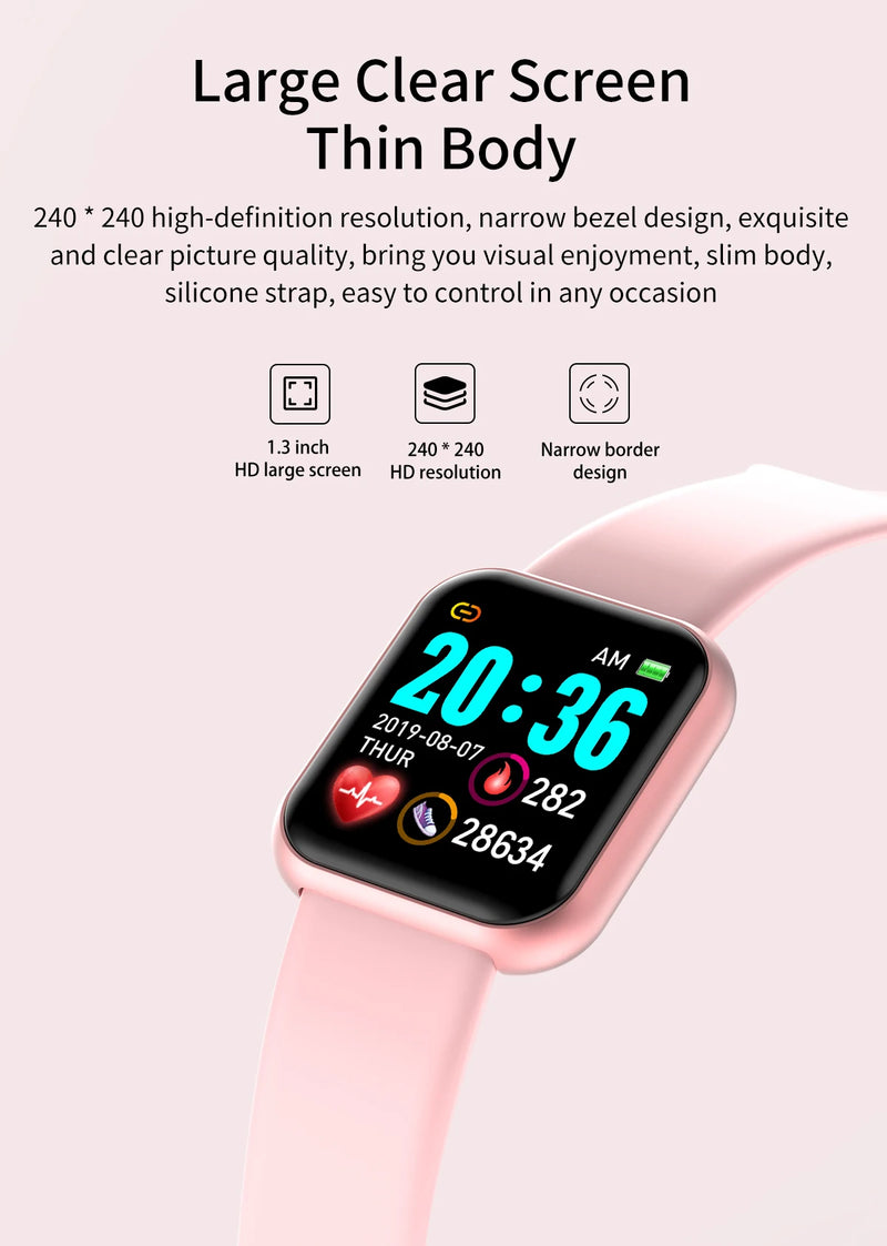 Reloj inteligente multifuncional para hombres y mujeres, con Bluetooth, teléfono conectado, pulsera deportiva para música y fitness, monitor de sueño, reloj inteligente Y68 D20