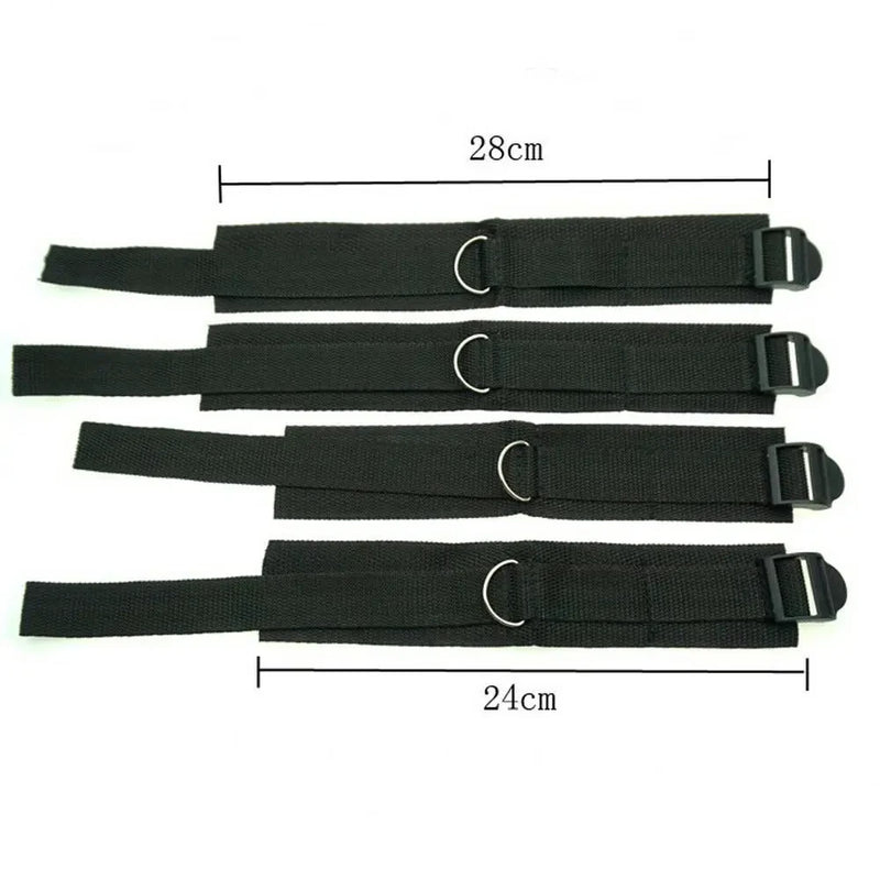 Handcuffs Bondage Set Bed BDSM Bondage Restraint Strap System Adults Wrists & Ankle Cuffs Erotic Sex Toy for Woman Couples Slave