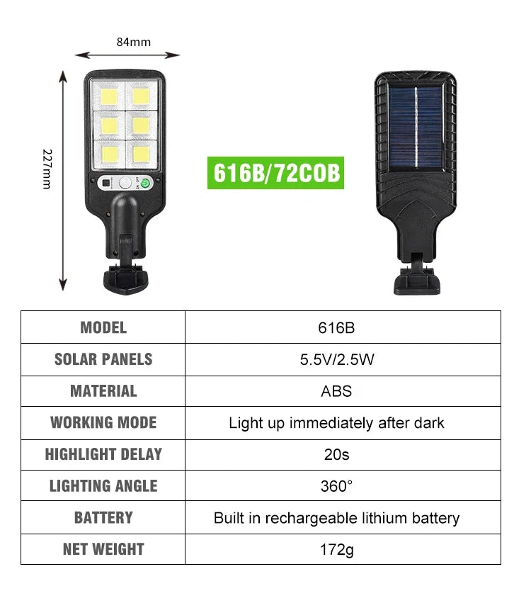 LED Solar Outdoor Remote Control 3 Modes LED Courtyard Wall Lamp Human Body Induction Garden Terrace Garage Door Street Lighting