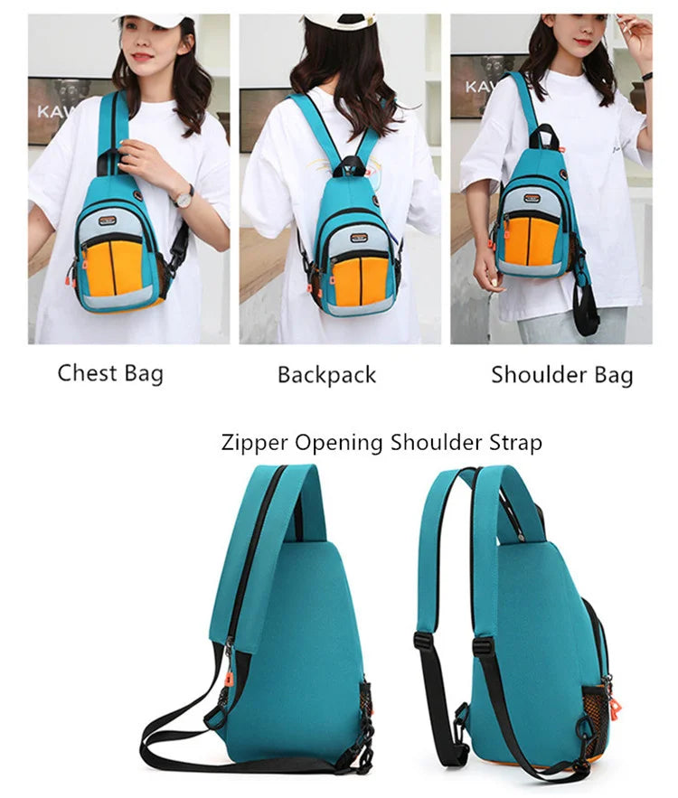 Mochila pequeña para mujer, bolso de pecho de tela Oxford, impermeable, bolso de mensajero de moda, bolso deportivo para mujer, bolso de viaje, bolso cruzado