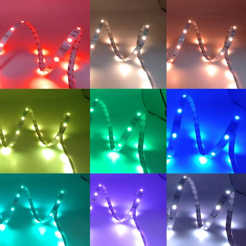 Tira de luces LED RGB de 1 a 30 m con Bluetooth 5050, 5 V, control por aplicación USB, cinta de luces LED flexible para juegos, dormitorio y fiestas