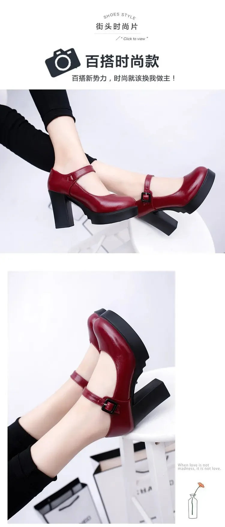 Women's Black high heels Pumps Catwalk sandals Soft-soled Leather Thick Heels Large Size Women's Shoes Elegant woman heels