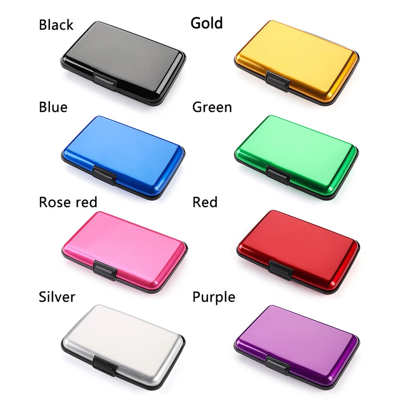 6 Card Slot RFID Blocking Credit Card Holder Men Women Coin Purse Aluminum Metal Waterproof Anti-Theft Wallet Business Card Case