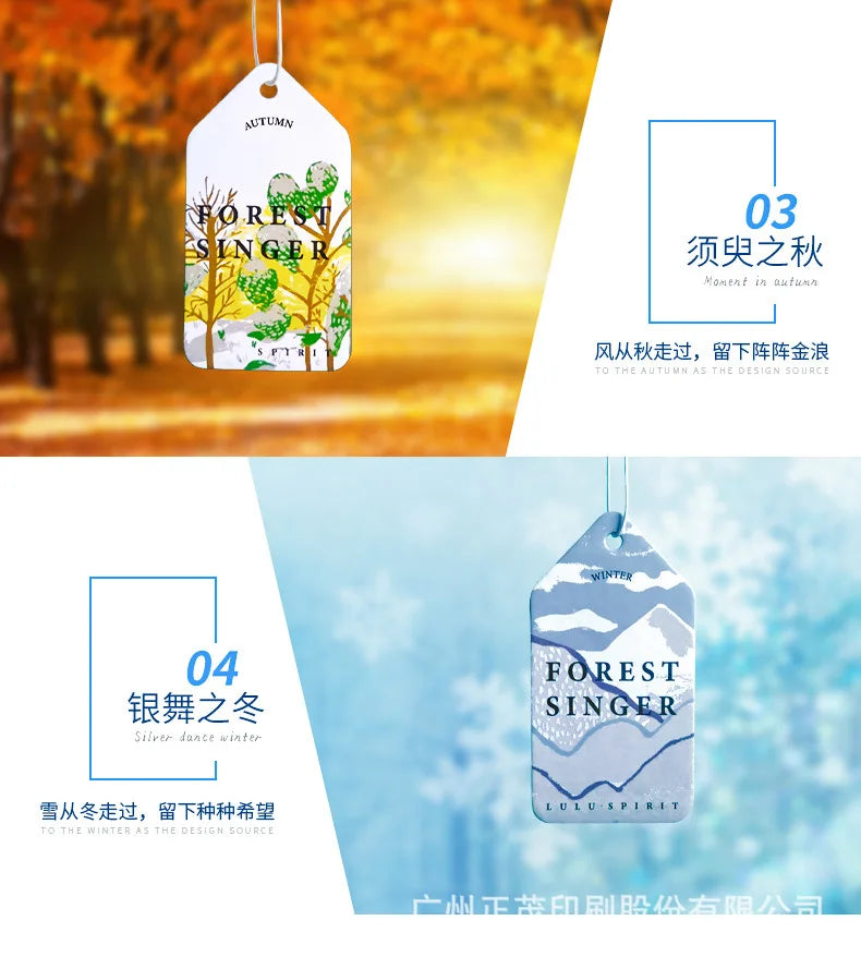 3/4PCS Car Air Freshener Four Seasons Car Perfume Long-lasting Aromatherapy Fragrance Piece Pendant Car Interior Accessories