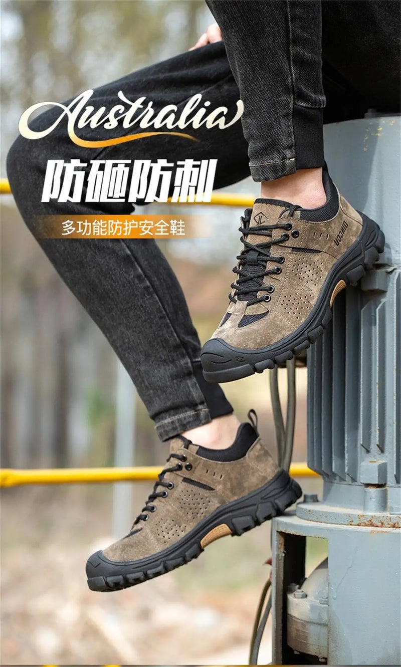 Nuevos zapatos indestructibles, zapatillas de trabajo, puntera de acero, zapatos de seguridad, botas para hombres, botas de trabajo antigolpes y antiperforación, seguridad